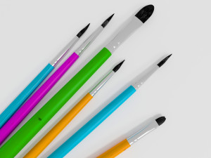 6 brush painting 3Dモデル