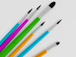 6 brush painting 3D Model