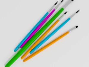 6 brush painting 3Dモデル