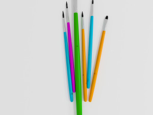 6 brush painting 3Dモデル