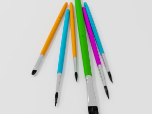 6 brush painting 3Dモデル