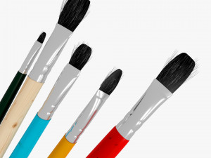 5 brush painting 3D 모델