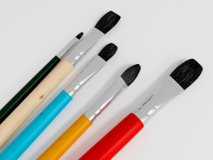 5 brush painting 3D Model