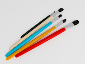 5 brush painting 3D Model