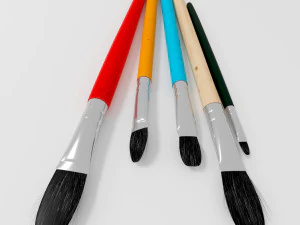 5 brush painting 3D Model