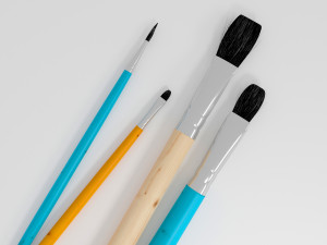 4 brush painting 3D Model
