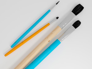 4 brush painting 3D Model