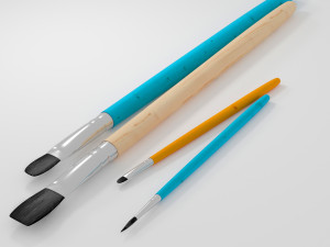 4 brush painting 3D Model