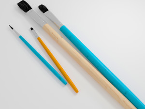 4 brush painting 3D Model