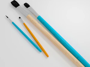 4 brush painting 3D Model