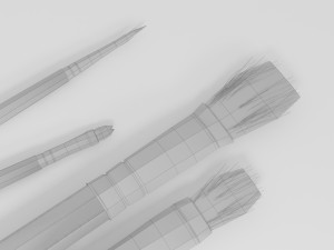 4 brush painting 3D Model