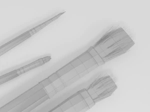 4 brush painting 3D Model
