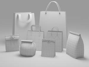 8 bag paper Model 3D