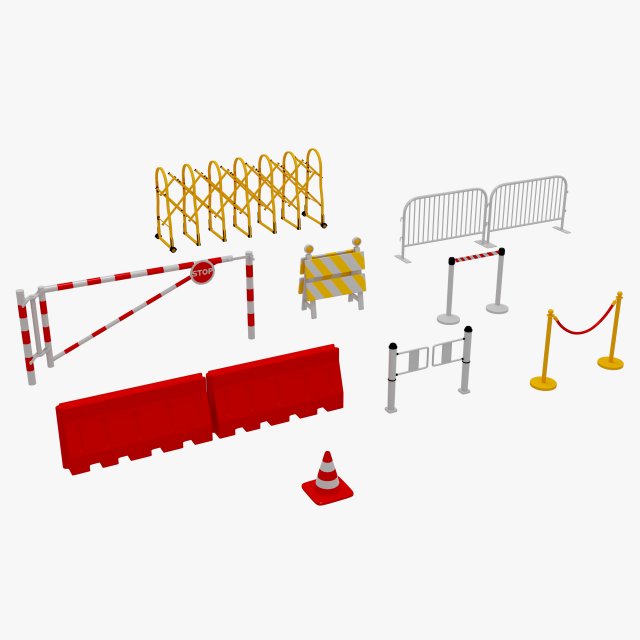 barriers 3D Model .c4d .max .obj .3ds .fbx .stl .blend 