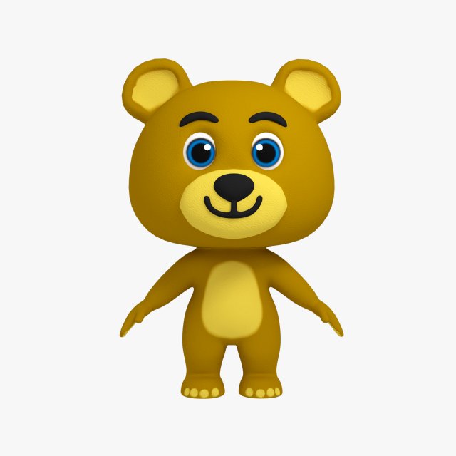 cartoon bear 3D Model .c4d .max .obj .3ds .fbx .stl .blend 