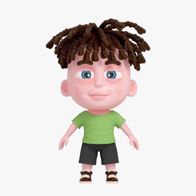 cartoon boy Model 3D .c4d .max .obj .3ds .fbx .stl .blend 