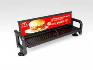 Bus station seat 3D Model