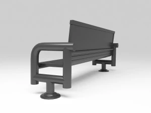 Bus station seat 3D Model