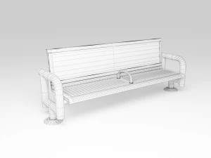 Bus station seat 3D Model