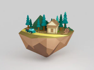 Mondi low poly Modello 3D