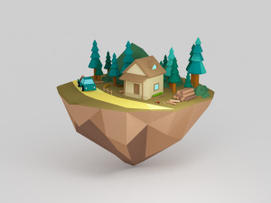 Low poly worlds 3D Model
