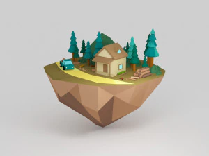 Mondi low poly Modello 3D