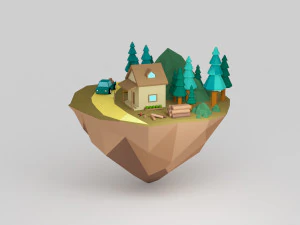 Mondi low poly Modello 3D