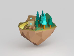 Mondi low poly Modello 3D