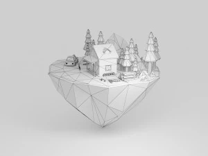 Mondi low poly Modello 3D