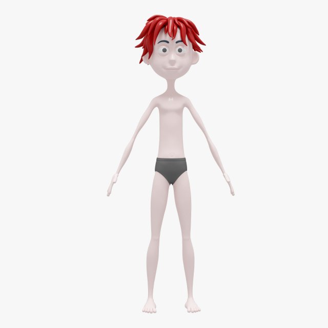 Character boy cartoon Modelo 3D .c4d .max .obj .3ds .fbx .stl .blend 