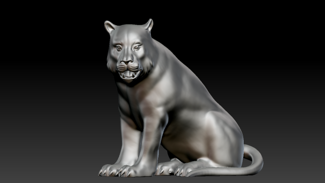 Tiger Statue Model do druku 3D .c4d .max .obj .3ds .fbx .stl .blend 