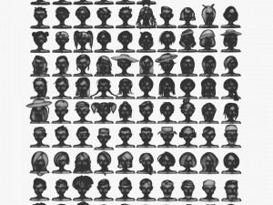 96 Hairstyles Model 3D