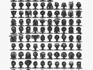 96 Hairstyles 3D Model