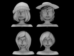 96 Hairstyles 3D Model