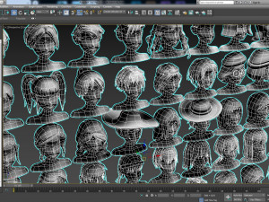 96 Hairstyles Model 3D