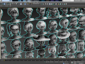 96 Hairstyles 3D Model