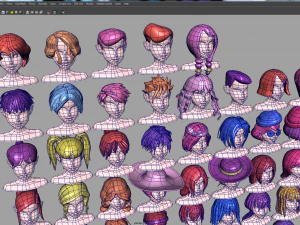 96 Hairstyles 3D Model