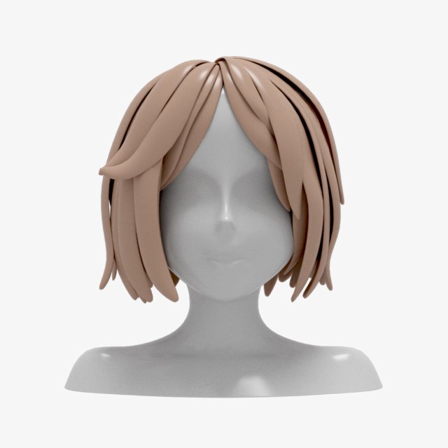 Hairstyles girl Model 3D .c4d .max .obj .3ds .fbx .stl .blend 