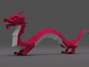 Drag&oacute;n de baja poli Modelo 3D