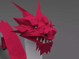 Drag&oacute;n de baja poli Modelo 3D