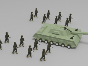 Army low poly 3D Модель