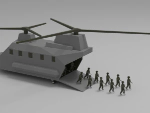 Esercito basso poli Modello 3D