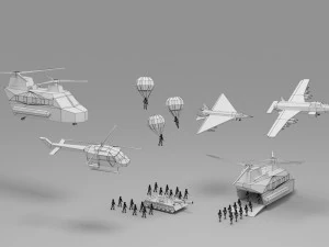 Esercito basso poli Modello 3D