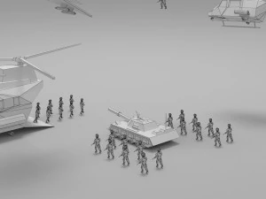 Esercito basso poli Modello 3D