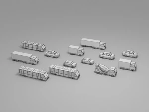 Araba d&uuml;ş&uuml;k poli 3D Model