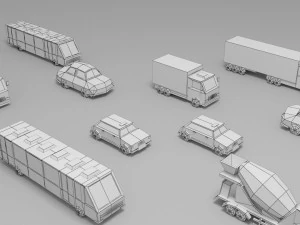 Araba d&uuml;ş&uuml;k poli 3D Model