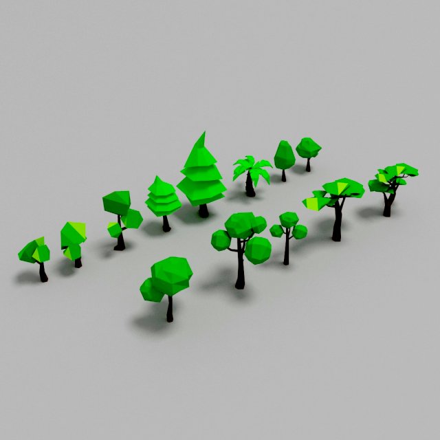 Trees low poly Modello 3D .c4d .max .obj .3ds .fbx .stl .blend 
