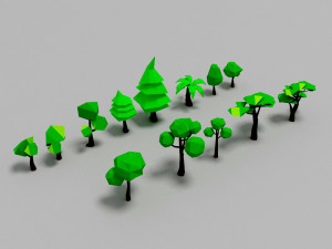 Trees low poly Modelo 3D