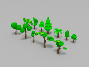 Trees low poly Modello 3D
