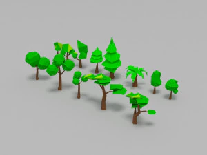 Trees low poly 3D Model
